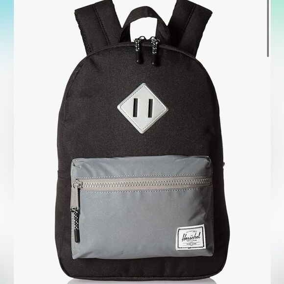 Herschel Supply Co. Heritage Kids Black Reflective Rubber Mini Backpack Bag - Picture 1 of 14